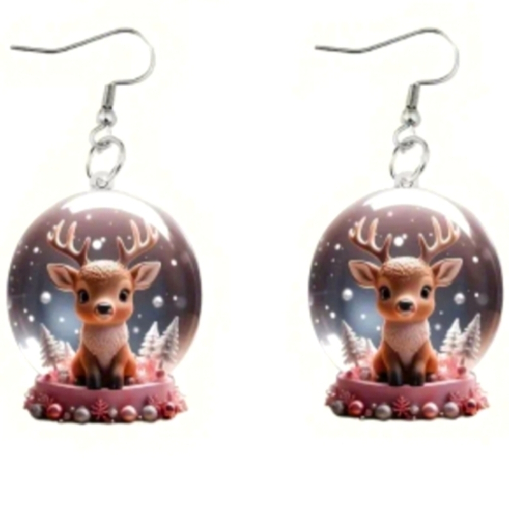 Christmas Globe Holiday Hand CRAFTED Dangle Earrings